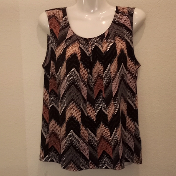 Jones Studio Separates Sleeveless Printed Shell Blouse-#0121 - Picture 6 of 12
